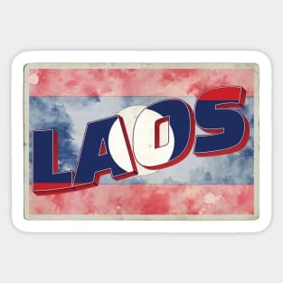 Laos Vintage style retro souvenir Sticker